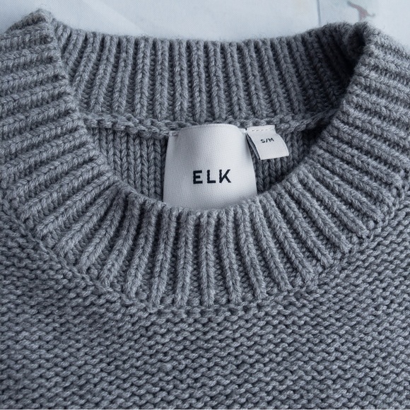 ELK The Label Short Sleeve Chunky Knit Wool Knit Dress/Sweater S/M - Picture 3 of 17